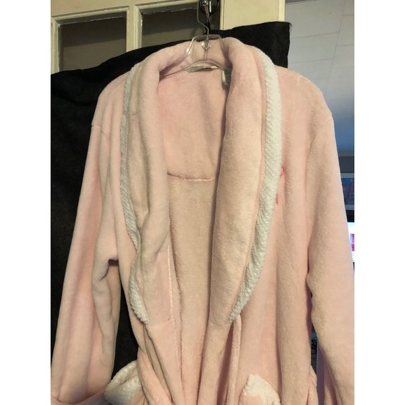 Jasmine Rose Intimates Extra Large Long Pink Rolled Collar Bath Robe - Picture 2 of 12